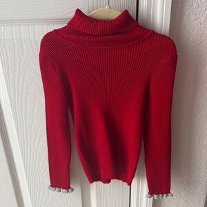 Girls Red Turtleneck Sweater
